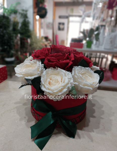 Box flowers di rose inglesi artificiali profumate